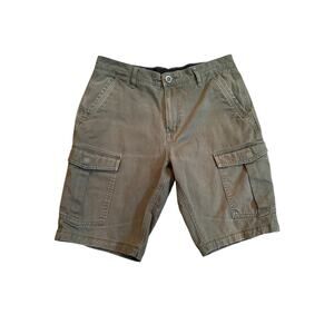Volcom Retro Cargo Shorts Green Size 31 Streetwear Y2K Cotton Skater Workwear